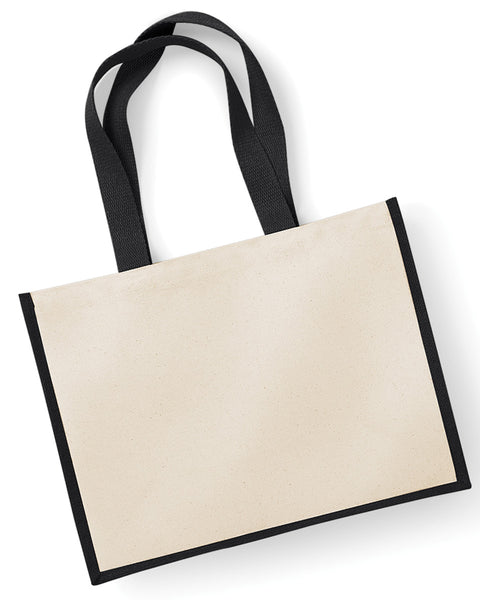 Custom Print Canvas Jute Tote Shopping Bag Full Colour Design, Photo or Logo