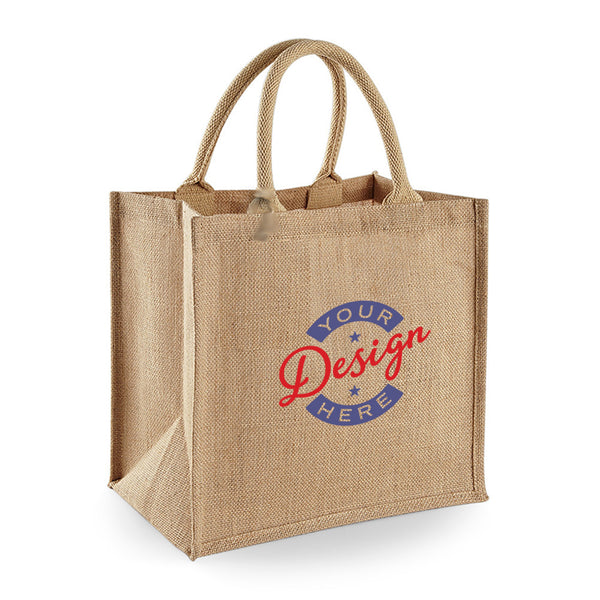 Custom Printed Jute Bag Shopper Full Colour Design, Photo, Brand or Logo