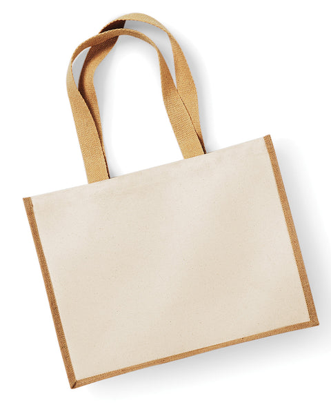 Custom Print Canvas Jute Tote Shopping Bag Full Colour Design, Photo or Logo