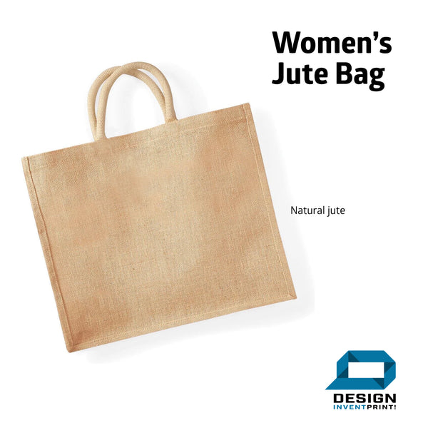 Printed Jute Bag Large Custom Print Shopping Bag Full Colour Design, Photo or Logo