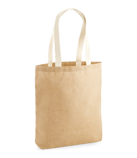 Printed Jute Tote Shopping Bag Full Colour Design, Photo, Brand or Logo