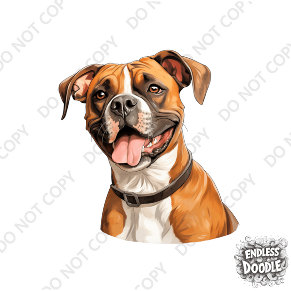 Boxer Dog DTF Transfer Gift Iron On Transfer Do it Yourself Heat Press for Clothing T Shirt Any Material Long Lasting (BOXER022)