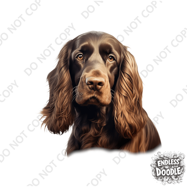English Cocker Spaniel Dog DTF Transfer Gift Iron On Transfer Do it Yourself Heat Press for Clothing T Shirt Any Material Long Lasting (ECOCKS008)