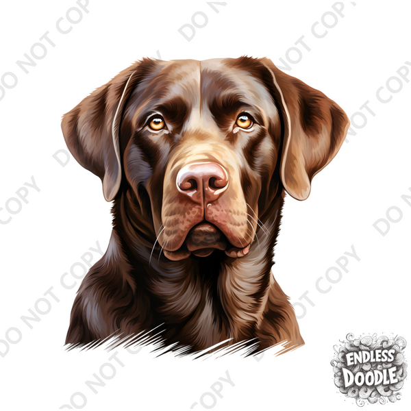 Labrador Dog DTF Transfer Gift Iron On Transfer Do it Yourself Heat Press Hot Cold Peel for Clothing T Shirt Any Material Long Lasting (LABCHOC001)