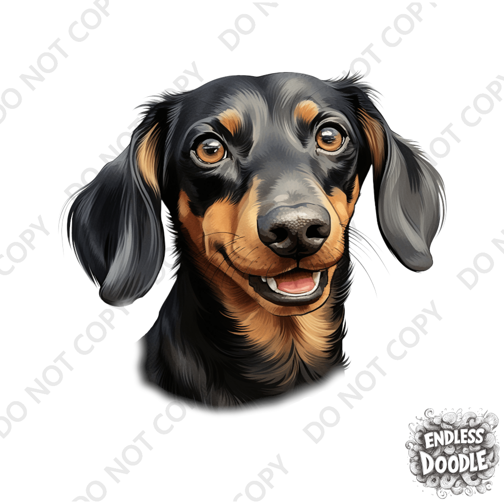 Dachshund Dog DTF Transfer Gift Iron On Transfer Do it Yourself Heat Press Hot Cold Peel for Clothing T Shirt Any Material Long Lasting (DACH054)