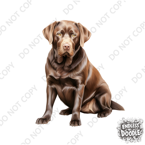 Labrador Dog DTF Transfer Gift Iron On Transfer Do it Yourself Heat Press Hot Cold Peel for Clothing T Shirt Any Material Long Lasting (LABCHOC012)