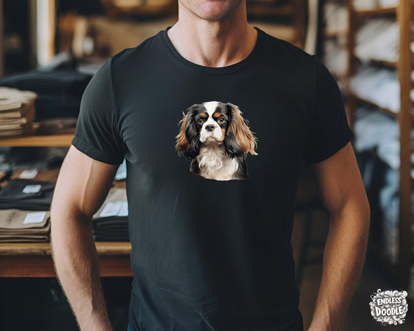 Cavalier King Charles Spaniel Dog DTF Transfer Gift Iron On Transfer Do it Yourself Heat Press for Clothing T Shirt Any Material Long Lasting (KCCS043)
