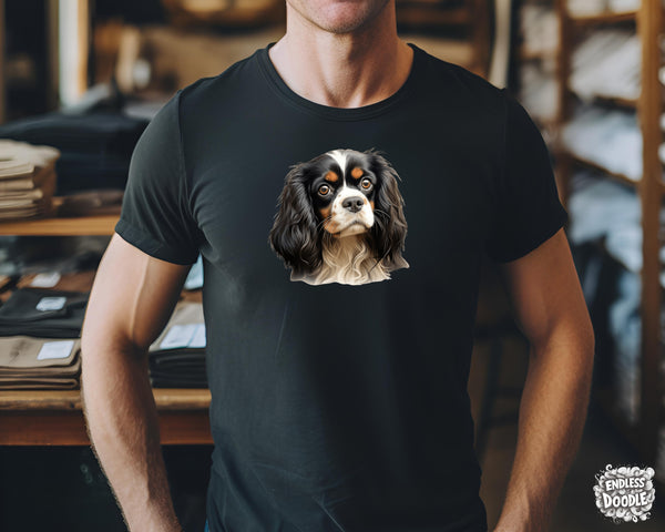 Cavalier King Charles Spaniel Dog DTF Transfer Gift Iron On Transfer Do it Yourself Heat Press for Clothing T Shirt Any Material Long Lasting (KCCS029)