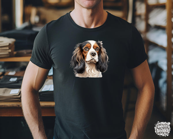 Cavalier King Charles Spaniel Dog DTF Transfer Gift Iron On Transfer Do it Yourself Heat Press for Clothing T Shirt Any Material Long Lasting (KCCS032)