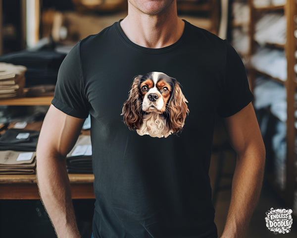 Cavalier King Charles Spaniel Dog DTF Transfer Gift Iron On Transfer Do it Yourself Heat Press for Clothing T Shirt Any Material Long Lasting (KCCS042)