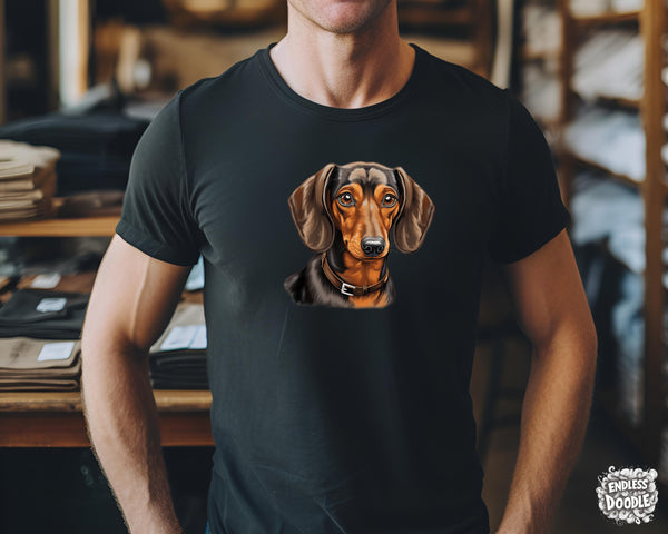 Dachshund Dog DTF Transfer Gift Iron On Transfer Do it Yourself Heat Press Hot Cold Peel for Clothing T Shirt Any Material Long Lasting (DACH051)