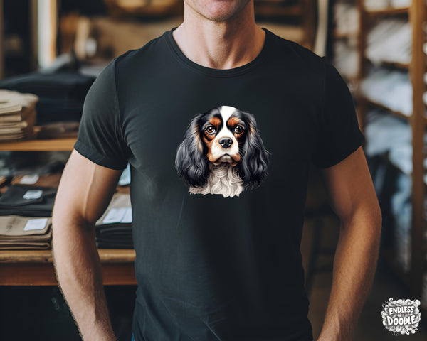 Cavalier King Charles Spaniel Dog DTF Transfer Gift Iron On Transfer Do it Yourself Heat Press for Clothing T Shirt Any Material Long Lasting (KCCS036)