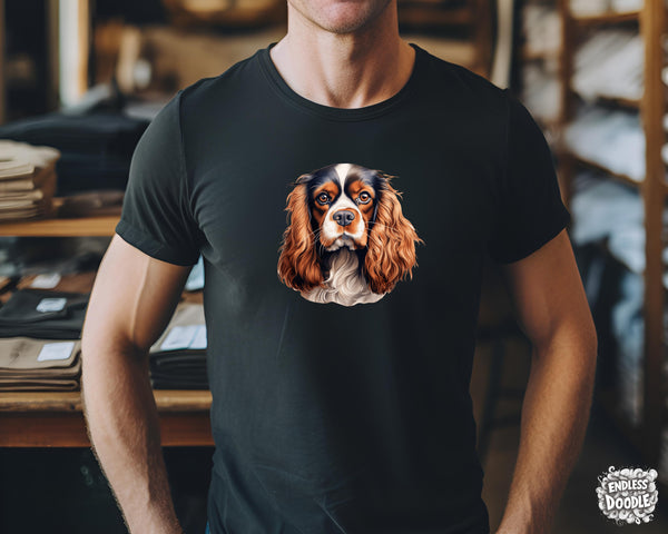 Cavalier King Charles Spaniel Dog DTF Transfer Gift Iron On Transfer Do it Yourself Heat Press for Clothing T Shirt Any Material Long Lasting (KCCS039)