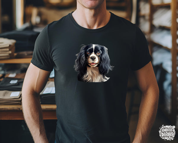Cavalier King Charles Spaniel Dog DTF Transfer Gift Iron On Transfer Do it Yourself Heat Press for Clothing T Shirt Any Material Long Lasting (KCCS037)