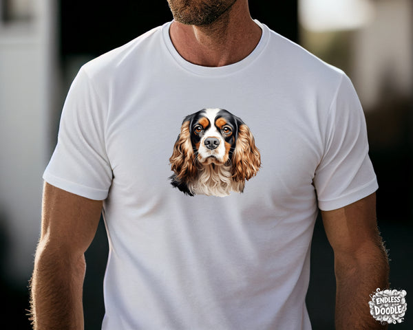Cavalier King Charles Spaniel Dog DTF Transfer Gift Iron On Transfer Do it Yourself Heat Press for Clothing T Shirt Any Material Long Lasting (KCCS046)