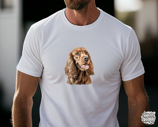 English Cocker Spaniel Dog DTF Transfer Gift Iron On Transfer Do it Yourself Heat Press for Clothing T Shirt Any Material Long Lasting (ECOCKS013)