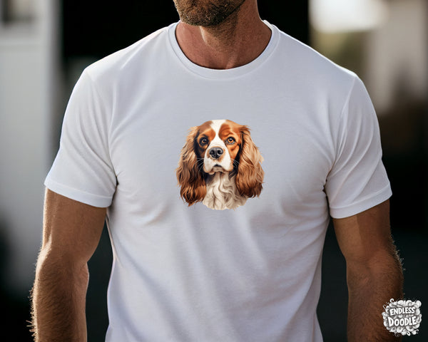 Cavalier King Charles Spaniel Dog DTF Transfer Gift Iron On Transfer Do it Yourself Heat Press for Clothing T Shirt Any Material Long Lasting (KCCS047)