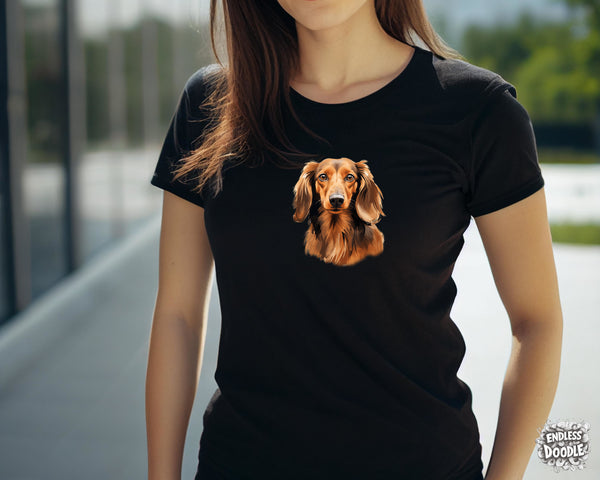 Dachshund Dog DTF Transfer Gift Iron On Transfer Do it Yourself Heat Press Hot Cold Peel for Clothing T Shirt Any Material Long Lasting (DACH055)