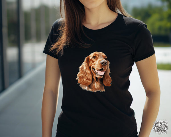 English Cocker Spaniel Dog DTF Transfer Gift Iron On Transfer Do it Yourself Heat Press for Clothing T Shirt Any Material Long Lasting (ECOCKS014)