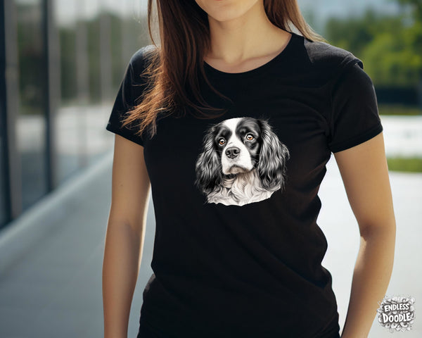 Cavalier King Charles Spaniel Dog DTF Transfer Gift Iron On Transfer Do it Yourself Heat Press for Clothing T Shirt Any Material Long Lasting (KCCS025)