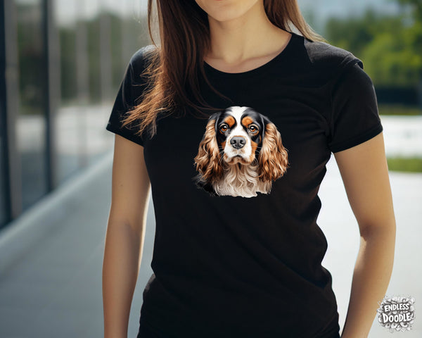 Cavalier King Charles Spaniel Dog DTF Transfer Gift Iron On Transfer Do it Yourself Heat Press for Clothing T Shirt Any Material Long Lasting (KCCS046)