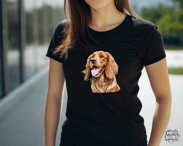 English Cocker Spaniel Dog DTF Transfer Gift Iron On Transfer Do it Yourself Heat Press for Clothing T Shirt Any Material Long Lasting (ECOCKS010)