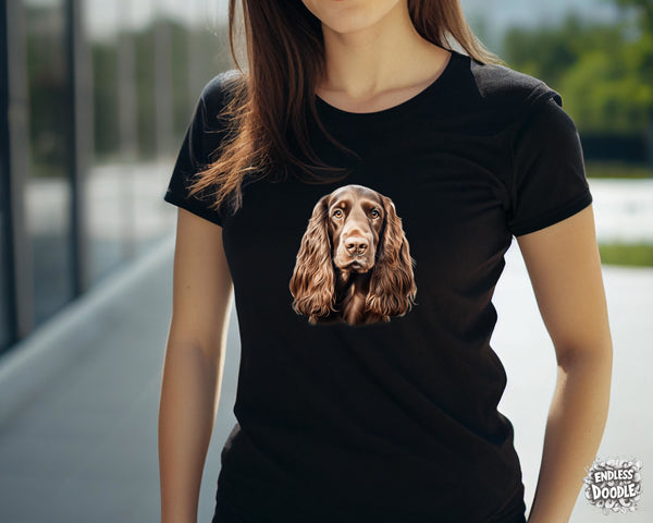 English Cocker Spaniel Dog DTF Transfer Gift Iron On Transfer Do it Yourself Heat Press for Clothing T Shirt Any Material Long Lasting (ECOCKS015)