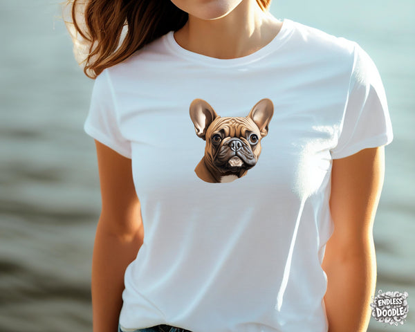 French Bulldog Dog DTF Transfer Gift Iron On Transfer Do it Yourself Heat Press Hot Cold Peel for Clothing T Shirt Any Material Long Lasting (FBD056)